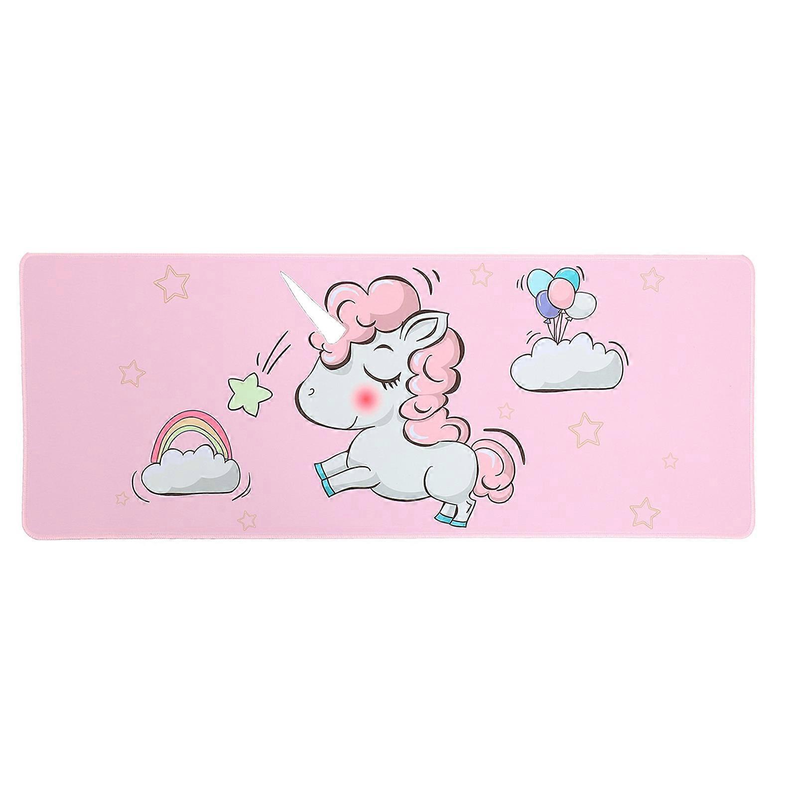 Rectangle Mouse Pad Gaming Support Rubber Cool Design Work 80X30CM Pink 1Set