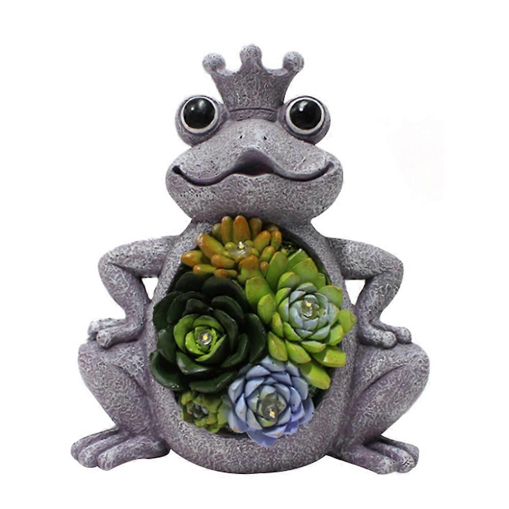 The **Realistic Frog Shape Solar Lamp with Succulent Ornament** is a charming and outdoor lighting option perfect for nature lovers, especially those