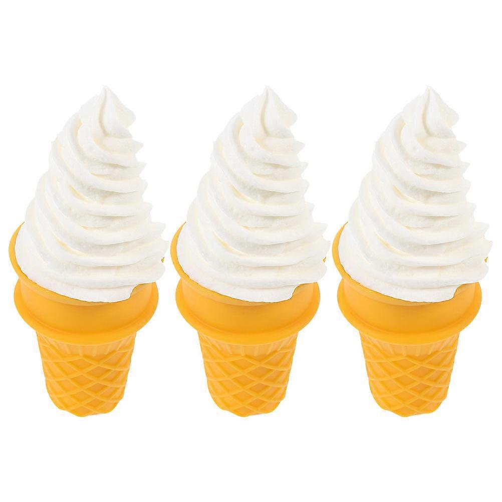 Fake Ice Cream Cone Prop Simulation Food Model For Store Decoration Photography Sessions Multi 14X6X6CM Display Accessory 3Pcs