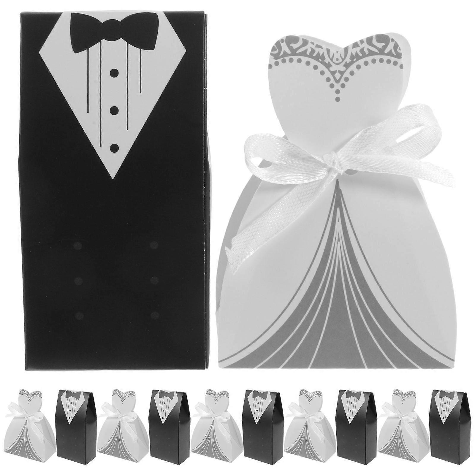 Candy Favors Boxes Rustic Style Paper 3.9×2×1.2in 100Pcs