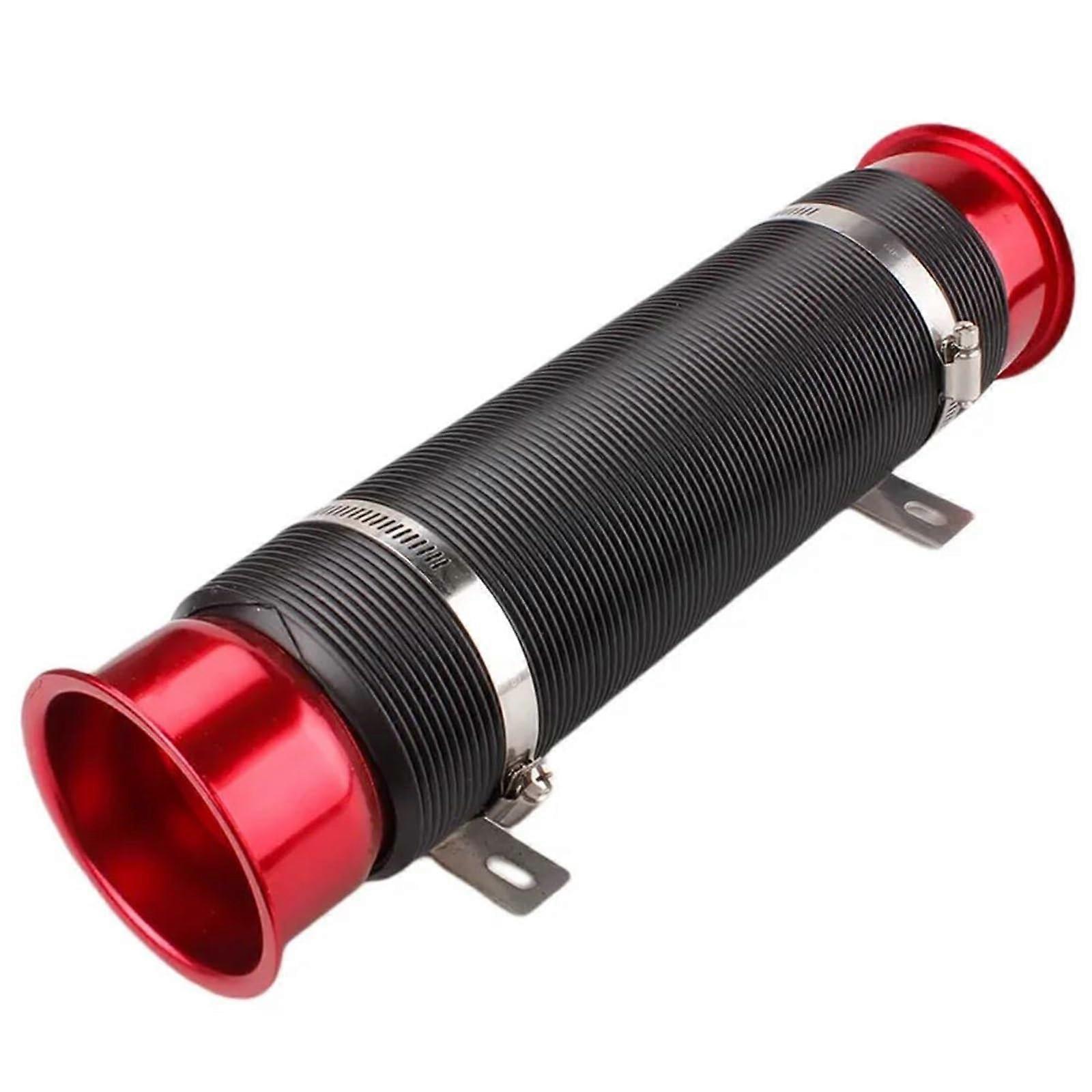 76mm Universal Cold Air Turbo Intake Hose for Cars, Adjustable Ducting Pipe, Red Turbocharger Air Intake System