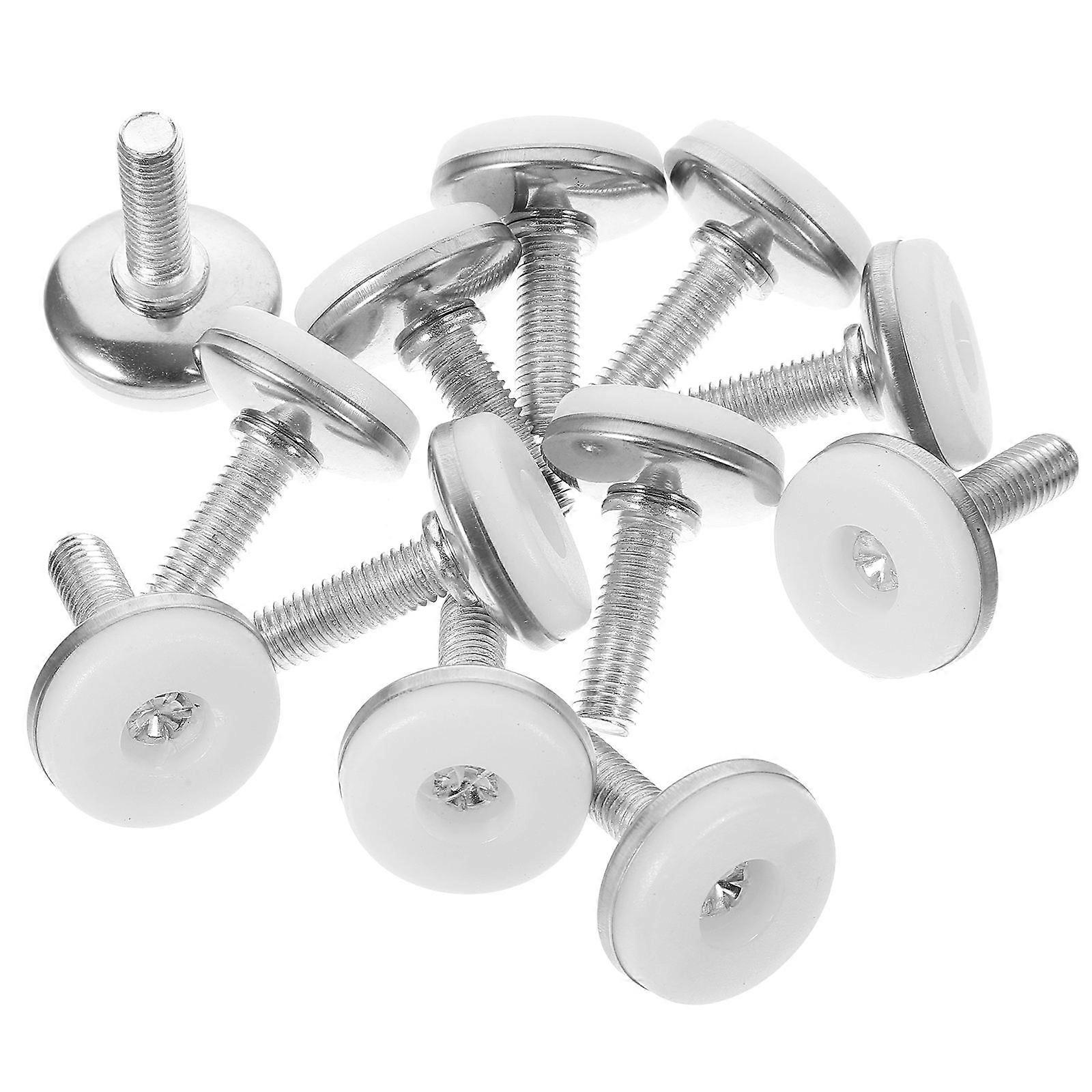12PCS White Furniture Levelers with Height Adjustment for Cabinet Table Use M8x25mm