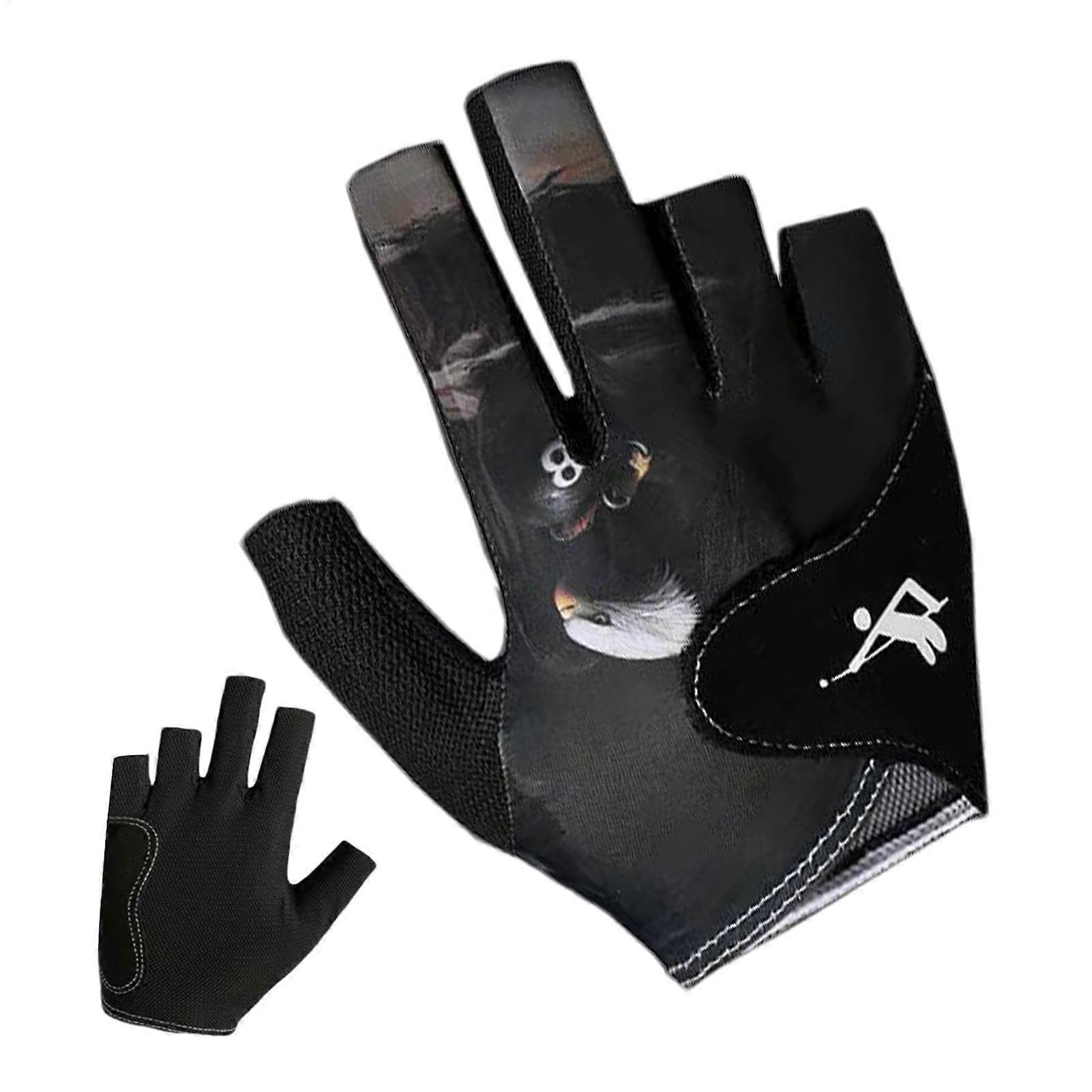 Pool Cue Gloves for Men Quick Drying Half Finger Billiard Gloves