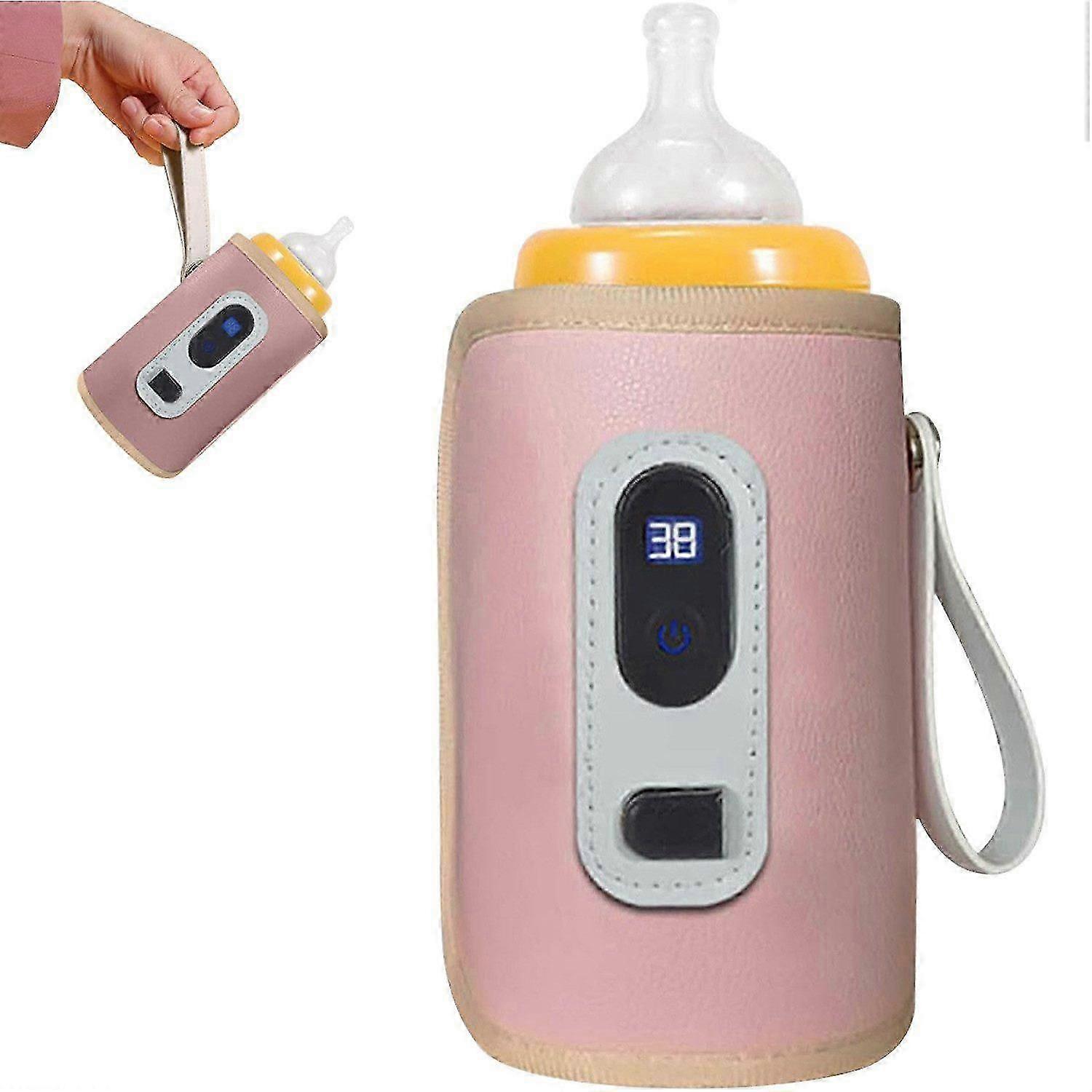Baby bottle warmer Pink with digital display for safe and efficient warming of baby bottles