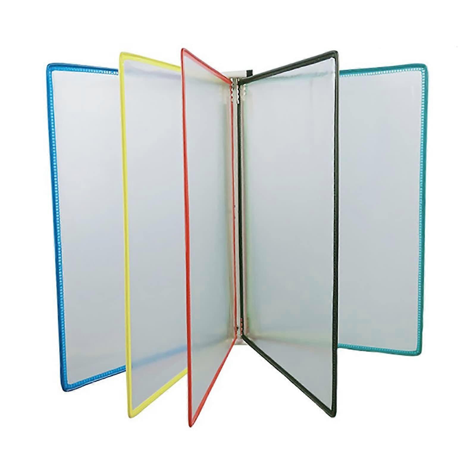 A4 document holder for wall mounting, magnetic flipchart stand, 5 sheets (10 pages), transparent lines 33x23x5.8CM, multicolored