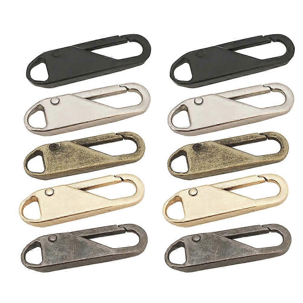 10pcs Zipper Pull Replacement Repair Kit for DIY Alloy Assorted Color