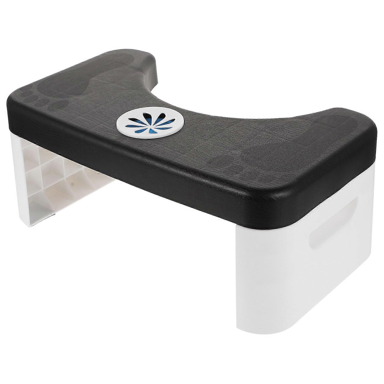 Toilet Stool Bathroom Footstool Toddler Foldable Step Stool White Rectangular Portable Aromatherapy Grid 1Pcs