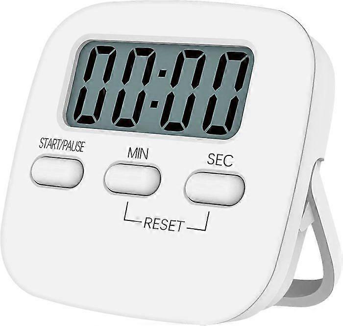 Magnetic Kitchen Timer With Large Lcd Display, With Stopwatch, Loud Alarm And Countdown, White-Mcj