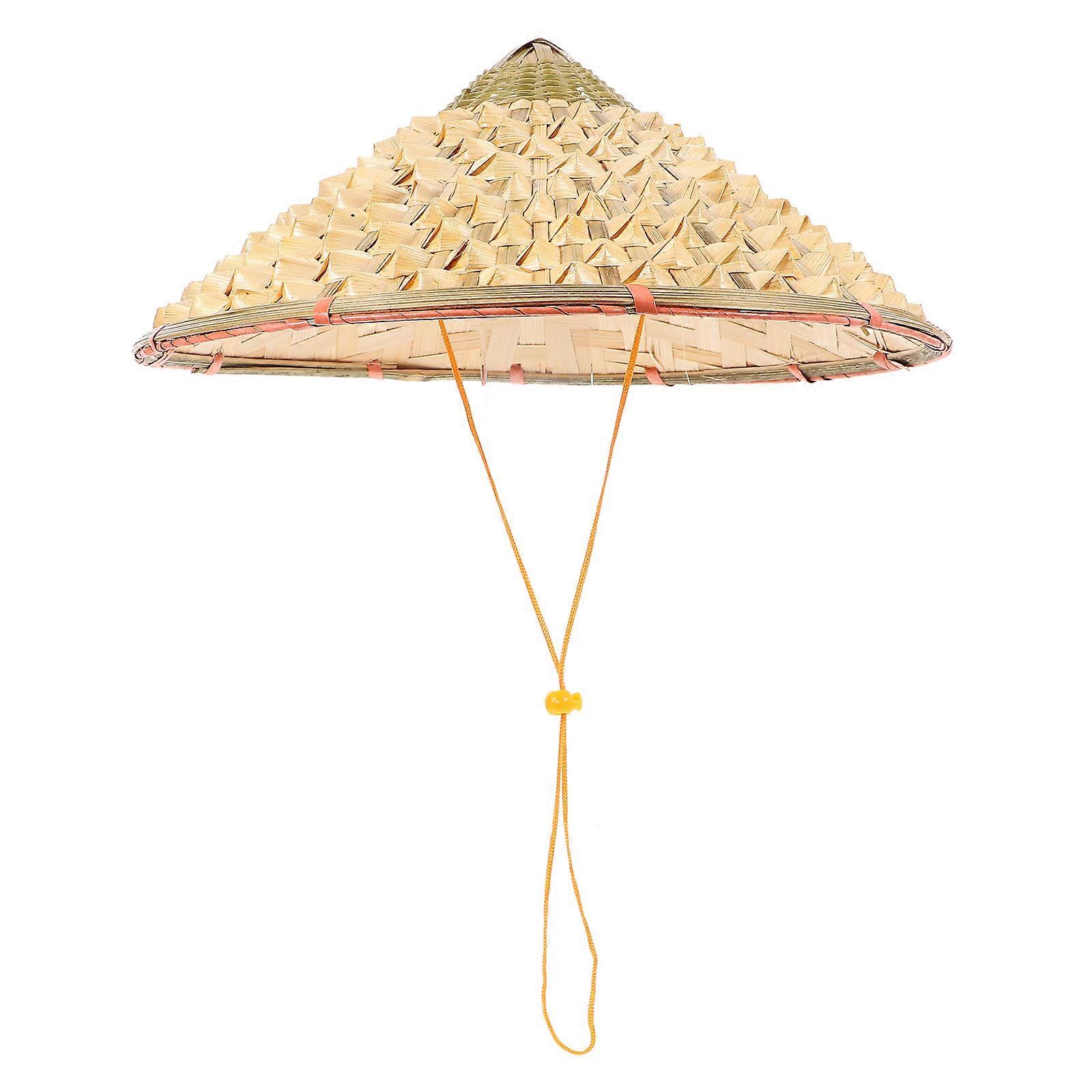 Lightweight Woven Rain Hat for Stage Performance and Festivals – Traditional Chinese Style Design for Adults, One Size Fits Most