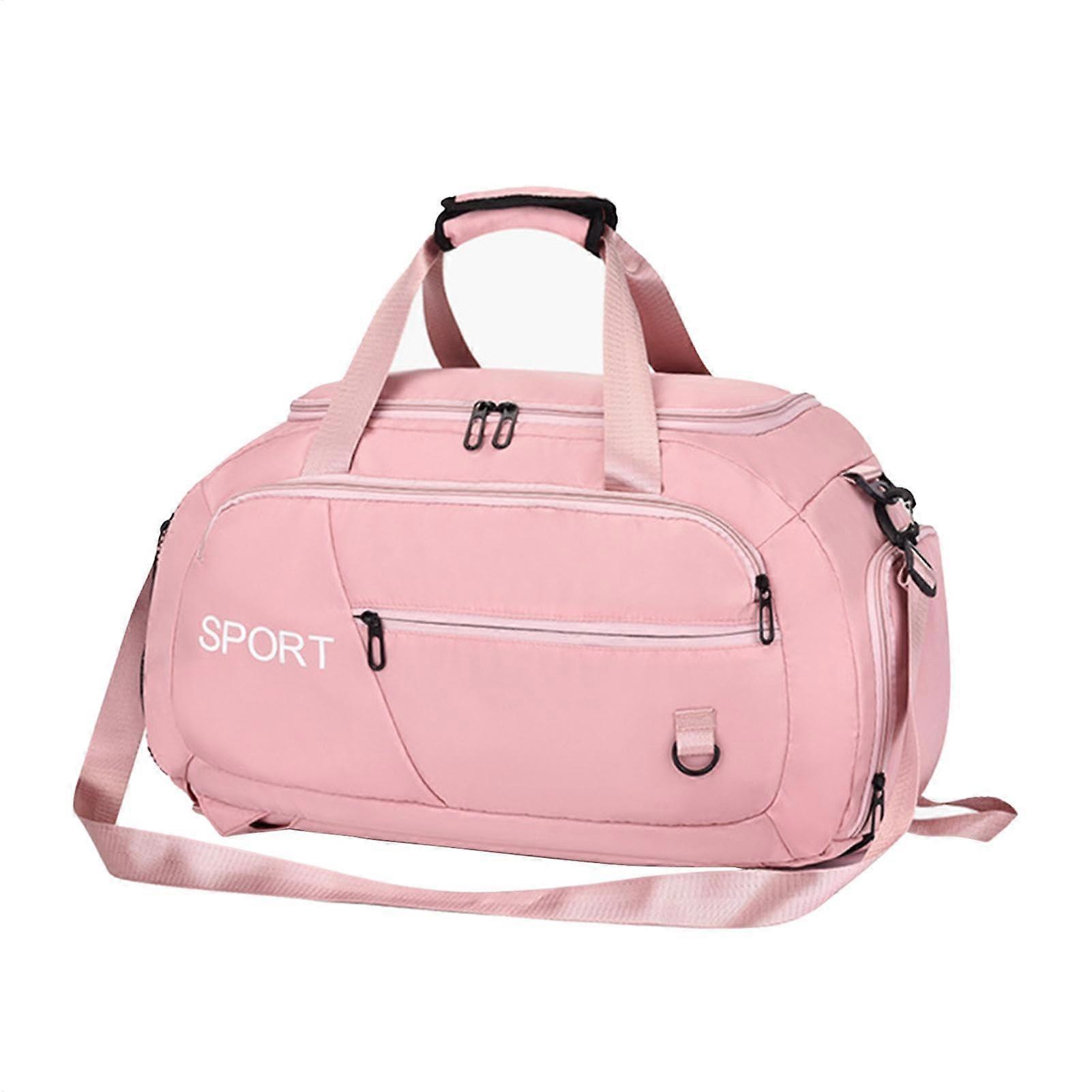 Sports bag for men with large capacity, multiple pockets, pink