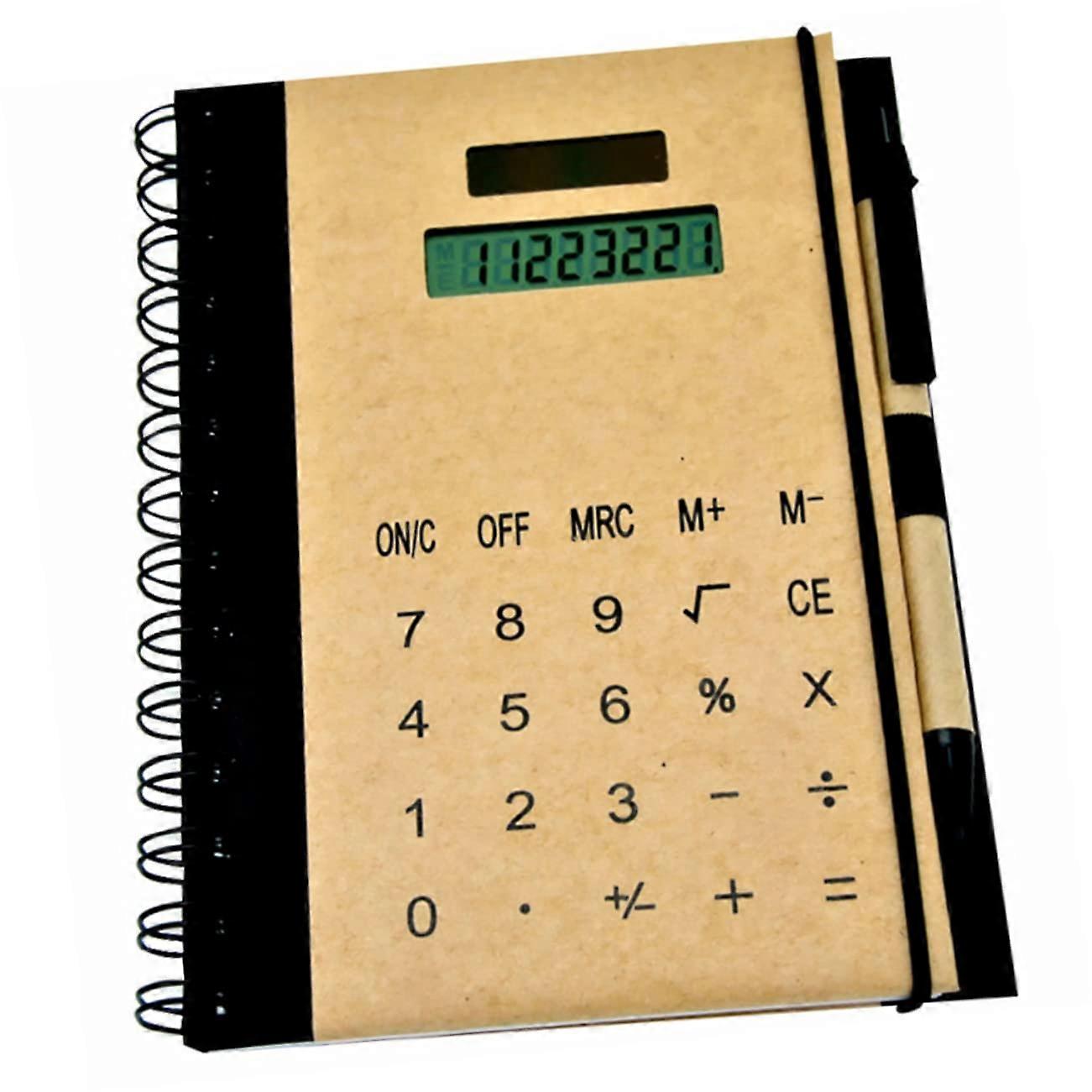 Creative notebook with solar calculator for students and business travelers Multifunctional writing journal for important notes and creative ideas.