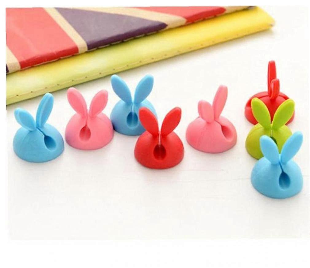 Rabbit Clip Desk Tidy 1 Piece Colorful USB Charger Cable Holder Wire Management Clip Random Color
