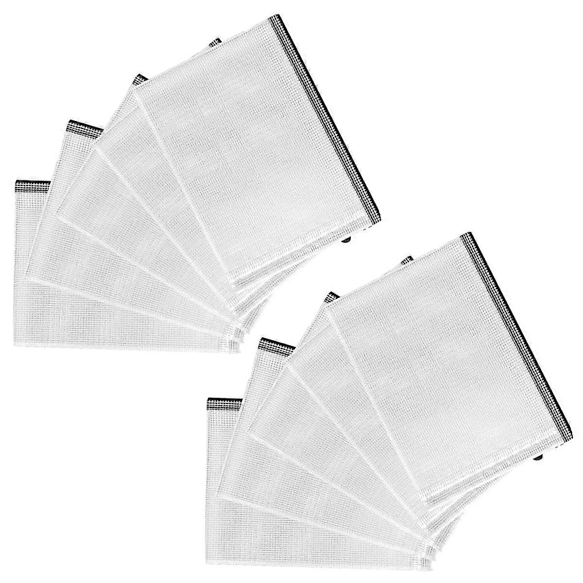 Zippered Document File Folder Bag Transparent Design Office Supplies 32.5x23.5cm 10Set
