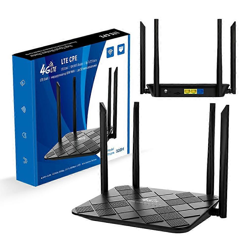 TKdaddy 320M-E Eurasian Version CPE 3 Port Router SIM Card 4G LTE Wireless Network WiFi Home Office Router EU Plug