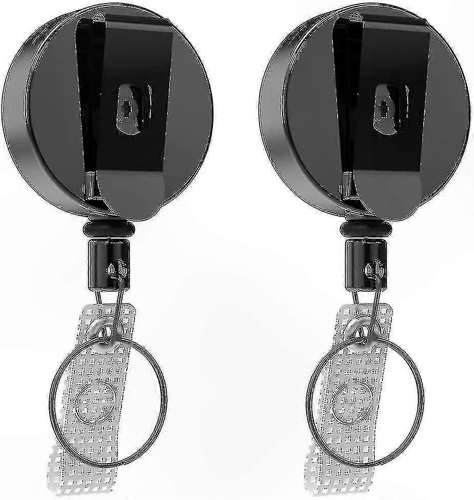 Durable 2-Piece Key Fob with Extendable Lanyard, Reinforced Steel Wire for Keys, ID Card Holder