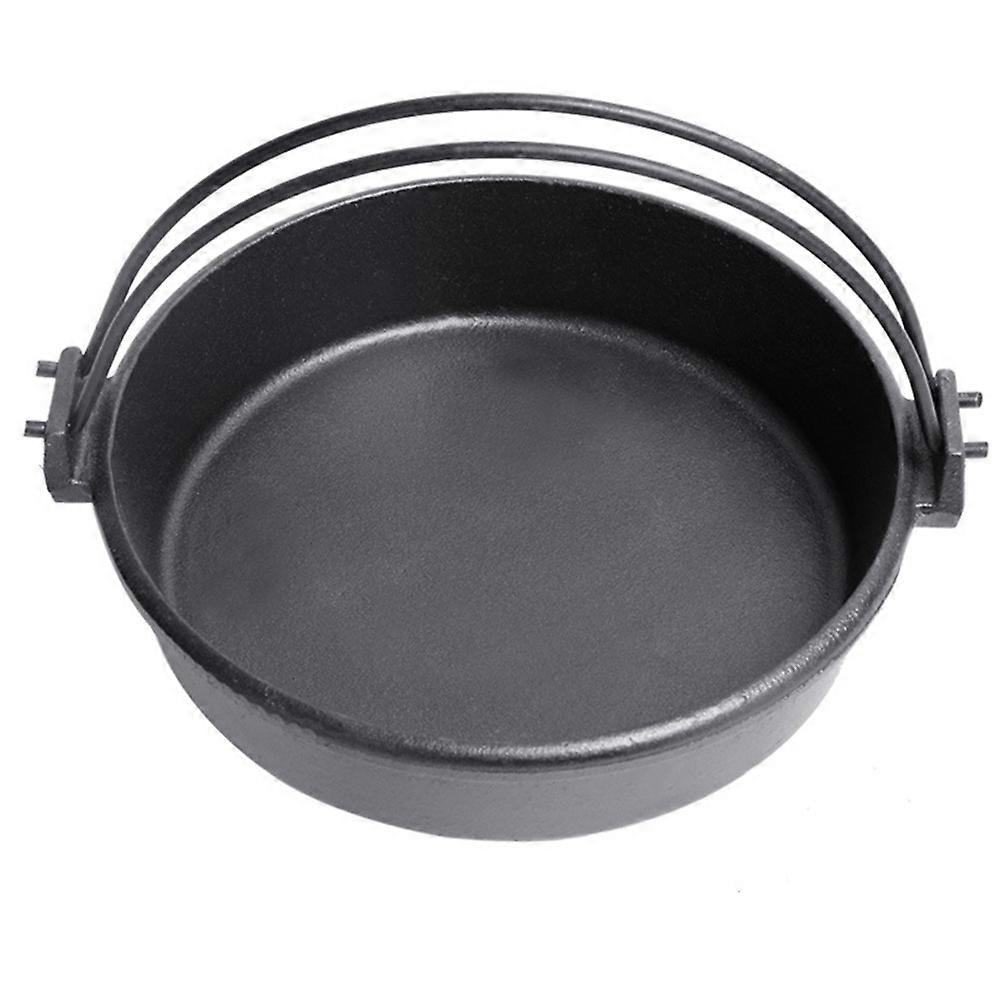 Cast Iron Camping Pot Sturdy Outdoor Cooker Large Capacity Hanging Design for Stewing and Cooking on Camping Adventures