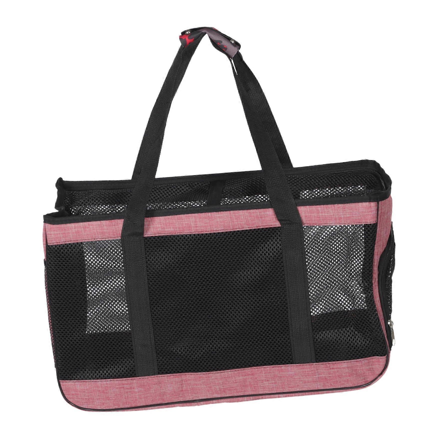 Foldable Cat Transport Bag, Breathable Mesh, Pet Carrier for Small Dogs and Cats, Pink