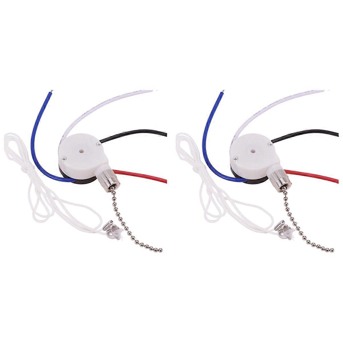 Ceiling Fan Switch Kit 3 Speed 4 Wire, Fan Switch Zipper Speed Control Switch, ZE-208S Pull Wire Swi