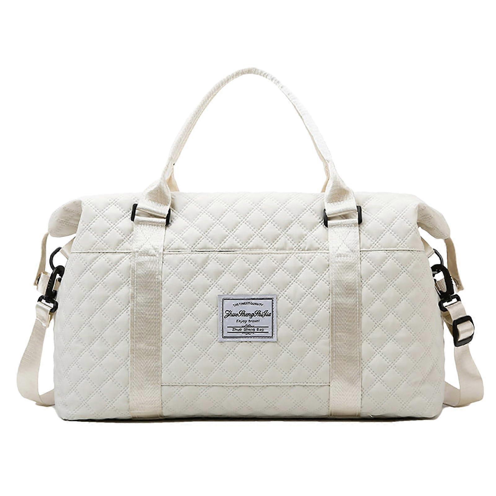 Canvas Sports Bag for Wet and Dry Use | Gym Storage Bag, Waterproof Material, White, Toiletries Sold Separately