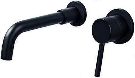 Wallmounted basin mixer tap, black – continuous, 15cm