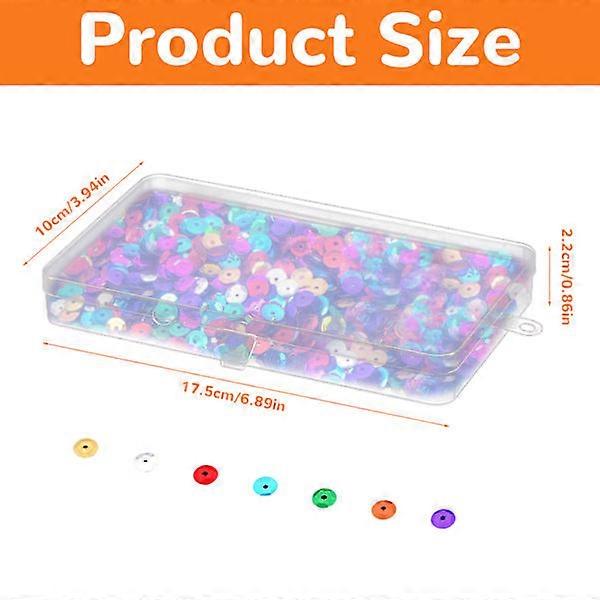 30,000 pcs round iridescent sequins with transparent plastic box, bulk sequins for crafts, loose sequins for DIY arts and crafts, jewelry making, sewi
