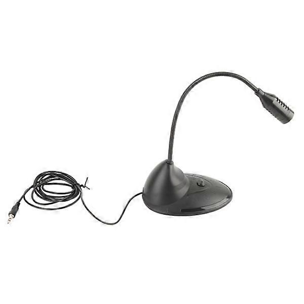 ABS Black Omnidirectional 3.5mm Plug Adjustable Tube Wired Notebook Computer Microphone