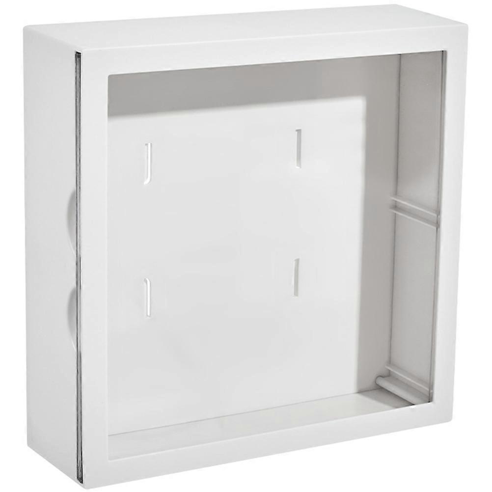 White Plastic Wall Display Box for Storage Organizing Collectibles and Models 14. .5 x 2.5 Inches