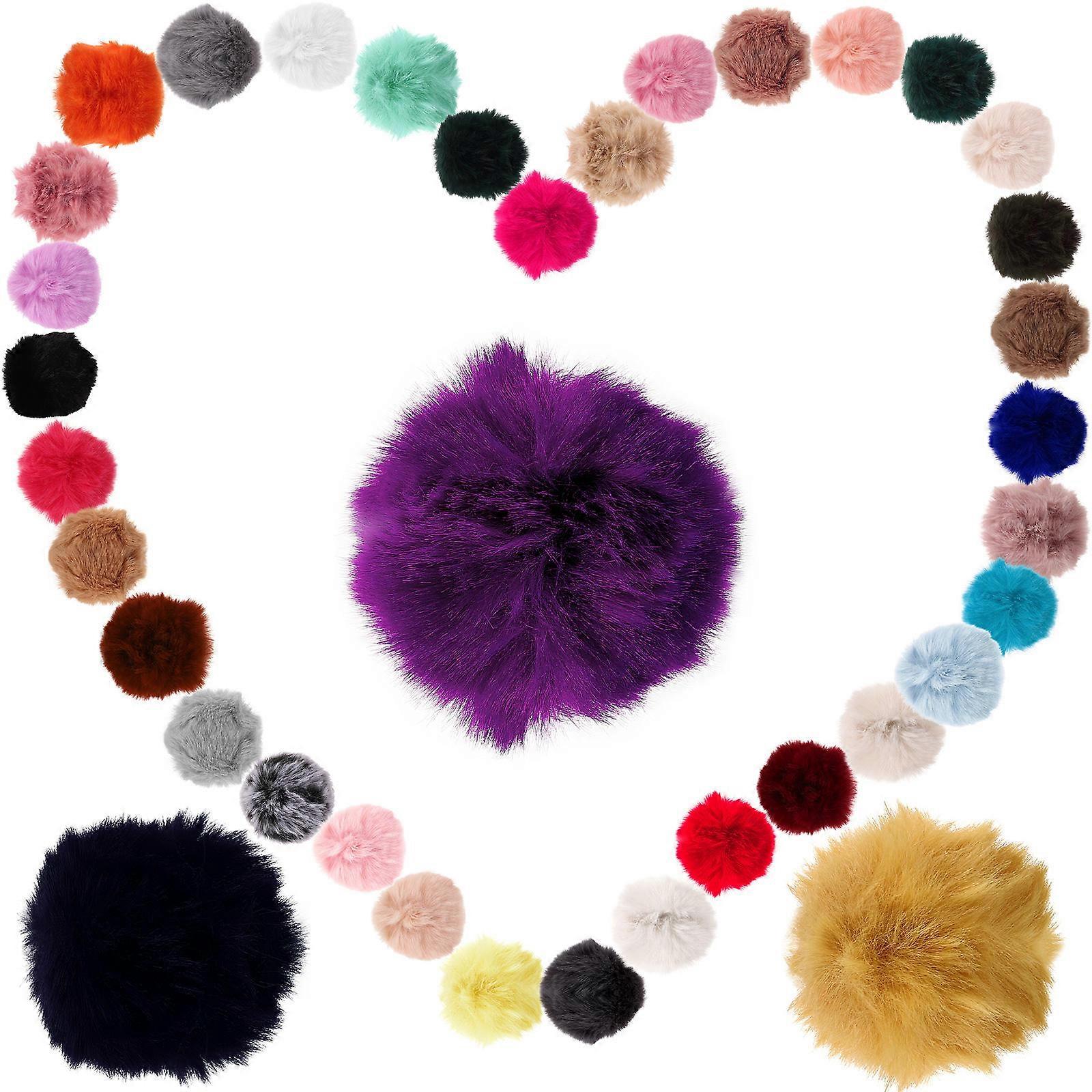 Faux Pom Poms 37Pcs Round Textile Pendant For Fashion Designers Assorted Color Gift Giving