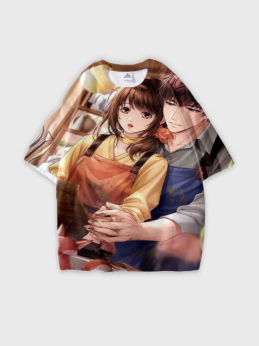 T-shirt round neck Role Pattern loose short sleeve E670