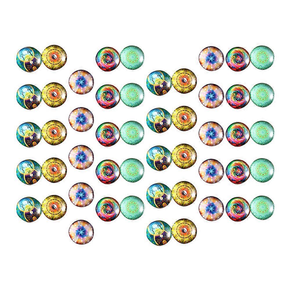 50pcs Gem Patch Glass Beads Mancala Beads Halloween Flatback Cabochons Glass Tiles For Crafts Vintage Glass Ornaments Crafts Making Gemstone Flat