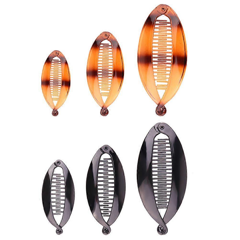 Hairpins 6Pcs Banana Clips For Women Resin Hair Clamps Assorted Color Stable Hairstyle For Daily Use