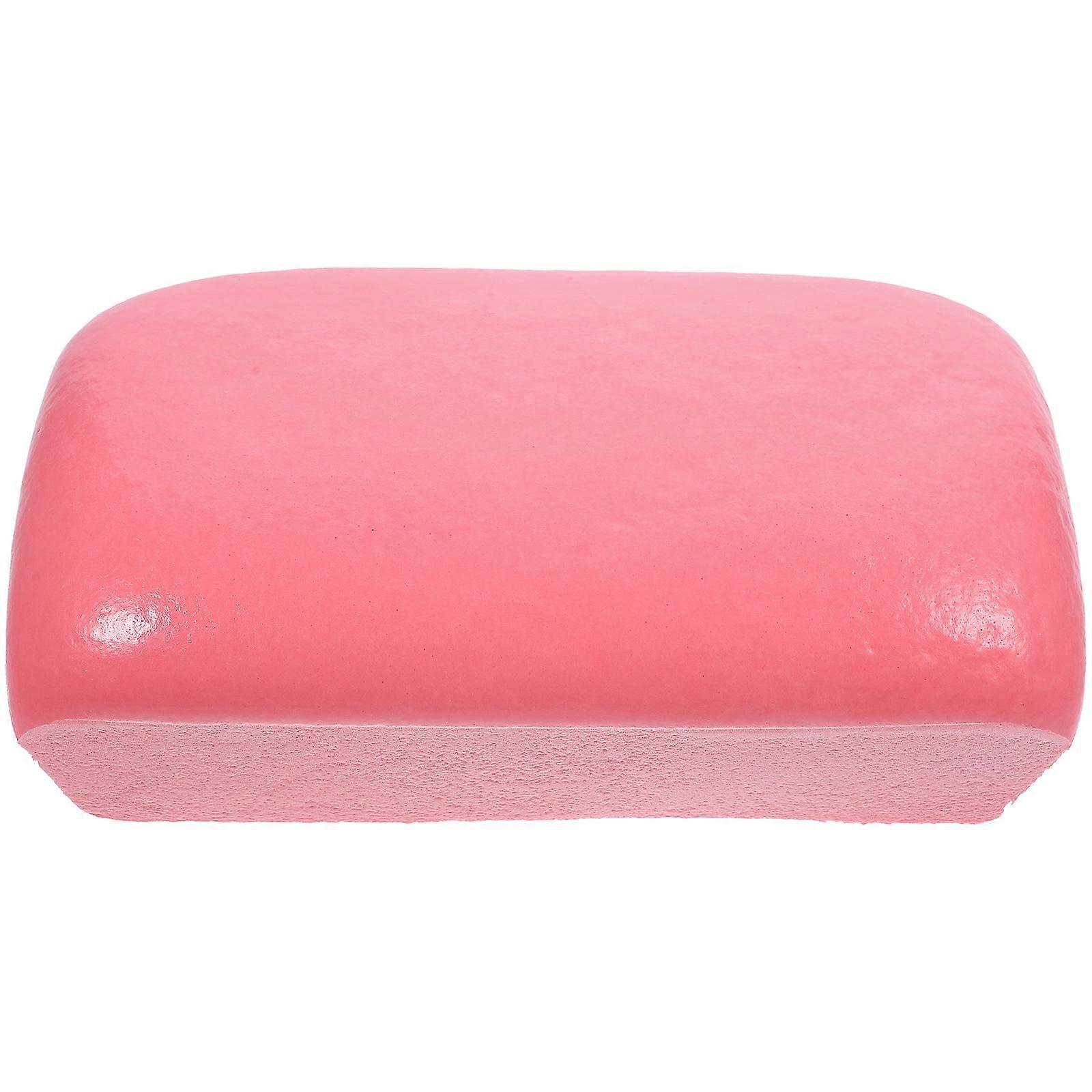 Pink Realistic Artificial Bread Toy for Kids Playing with Soft Texture PU Material 5 Inch