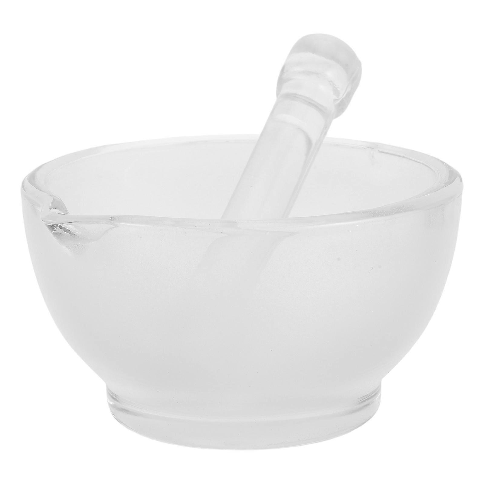 White Glass Mortar and Pestle Set 1 Piece for Lab Use with Durable Design and Easy Cleaning