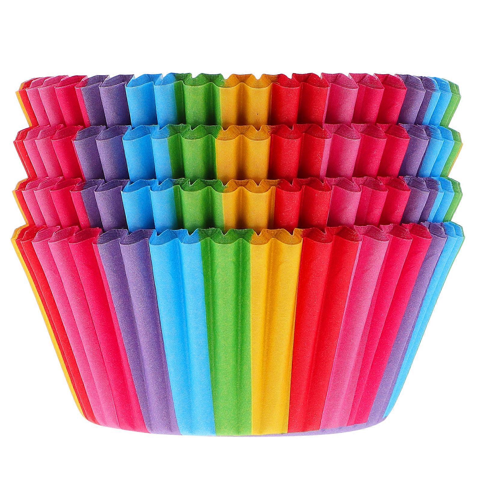 200Pcs Assorted Color Paper Baking Cups for Cupcakes Muffins Perfect for Parties and Kitchen Use