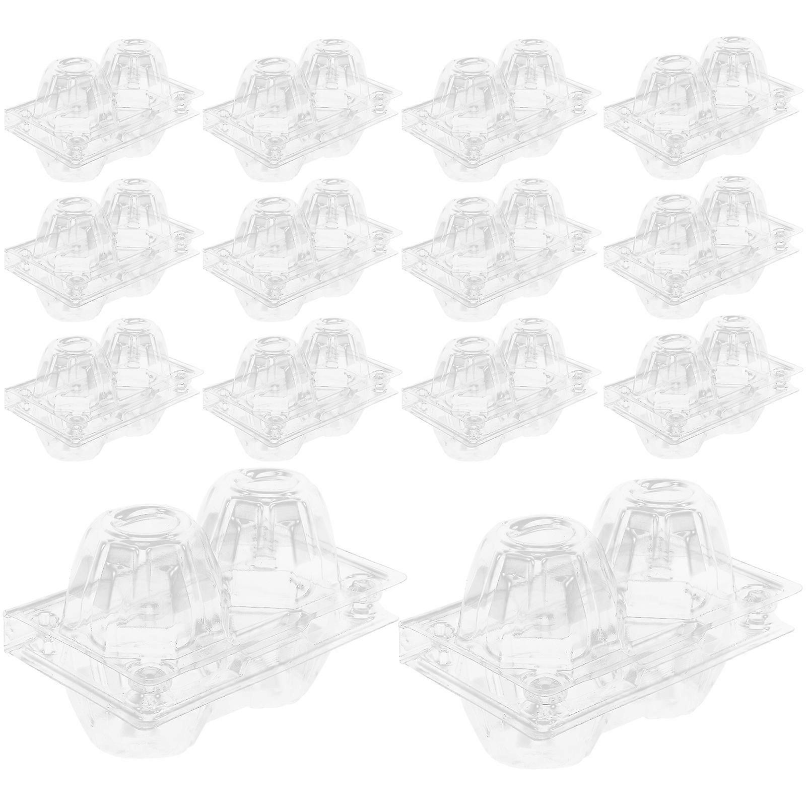 Transparent Egg Cartons 2-Slot Container For Refrigerator Organization 50Pack Lightweight Protection Solution