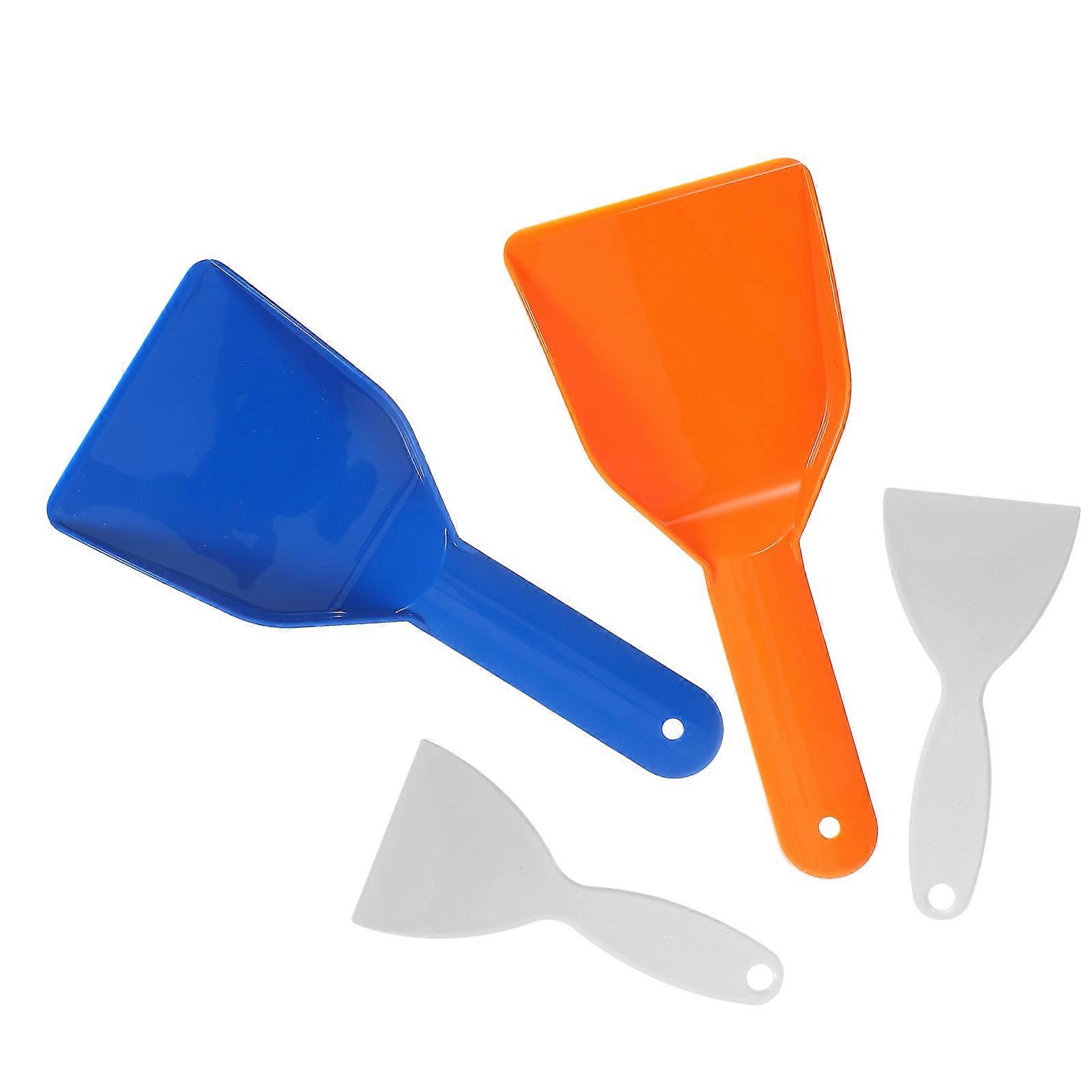 Ice Defroster Tool Set 4pcs Color Coded Frost Remover Scrapers for Refrigerators, Freezers, and Kitchen Debris Removal
