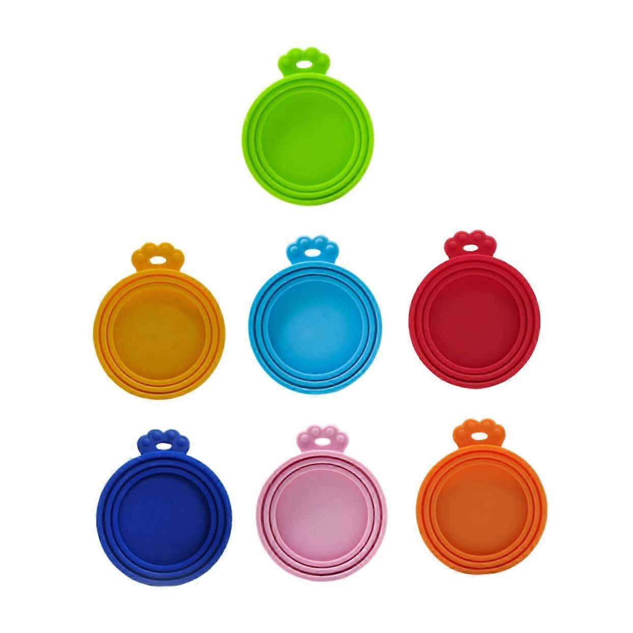7Piece Pet Can Lid Set, Can Lids for Cat Food, Practical Pet Food Lids with Silica Gel