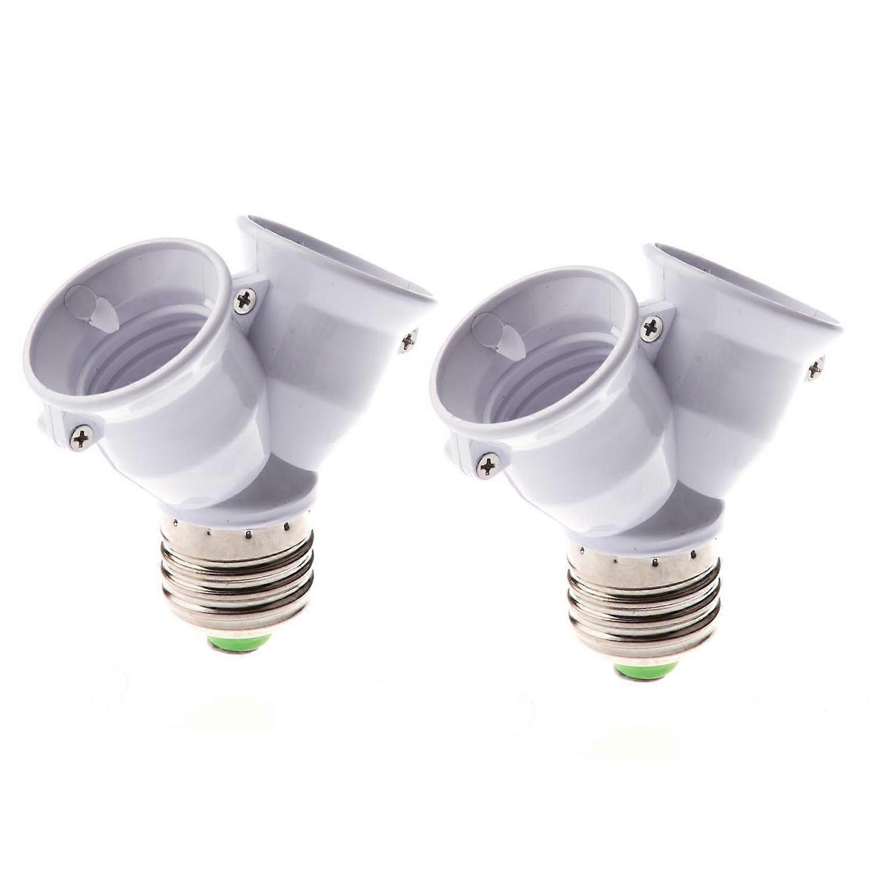 2X E27 1 to 2 E27 LED Light Lamp Bulb Adapter Converter Split Splitter Base Socket
