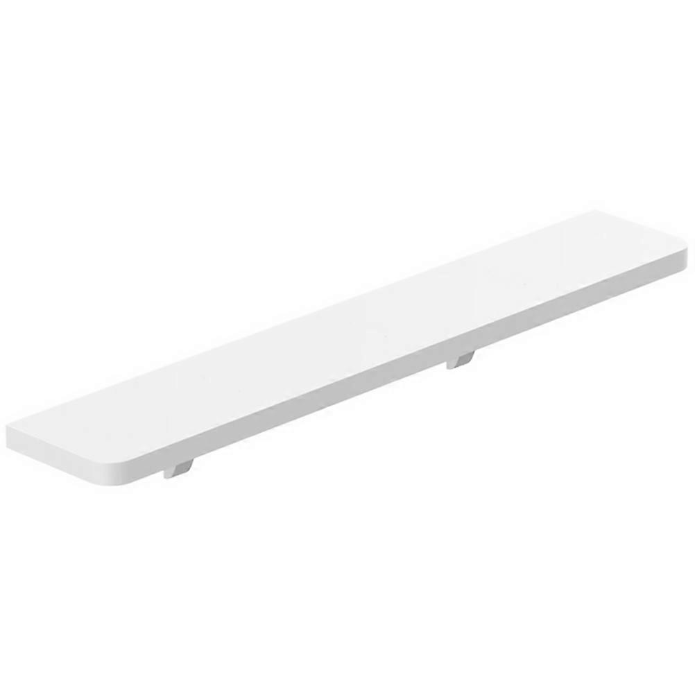 Bathroom Floating Shelf Wall Mounted Rack Made of Plastic White Color Fits Any Smooth Surface 1 Set
