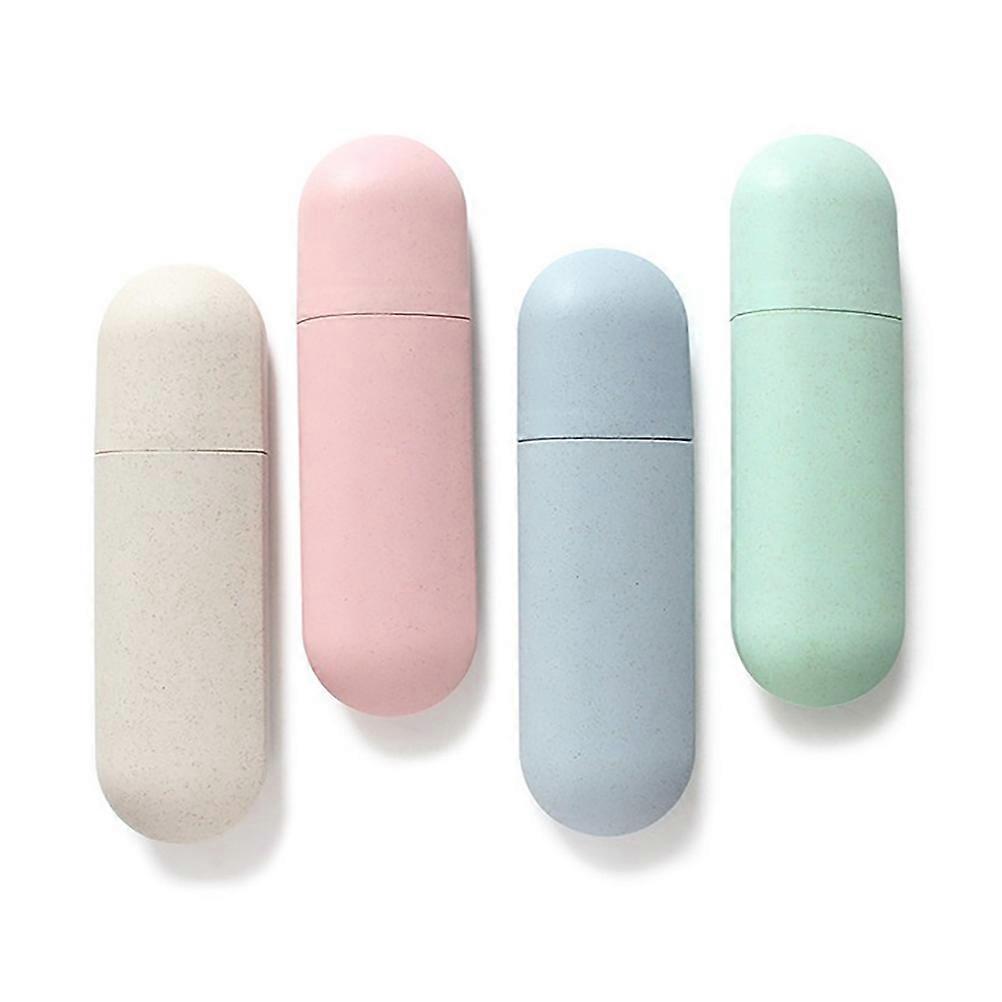 Portable Toothbrush Box and Toothpaste Holder Made of and Wheat Sky-blue Perfect for
