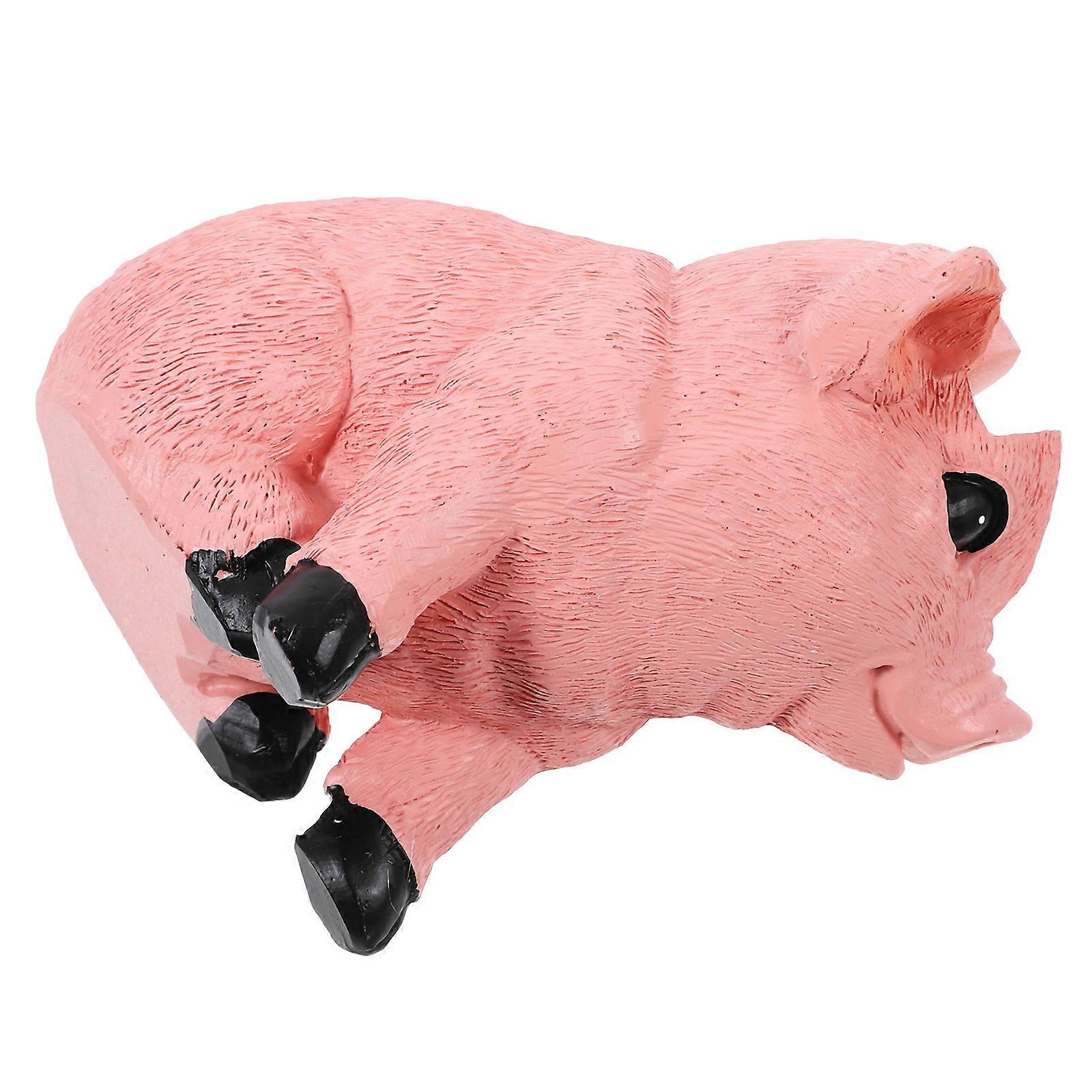 Adorable Beige Pig Glasses Holder for Decor Durable Resin Cute Eyeglass Stand Convenient Miniature Animal Design