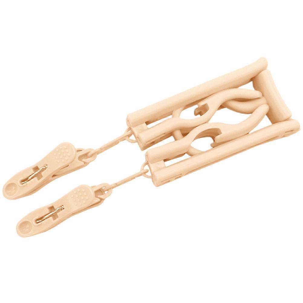 Portable Foldable Clothes Hanger with Clips for Home Use Nonslip Beige 12.5 x 8.3 inches