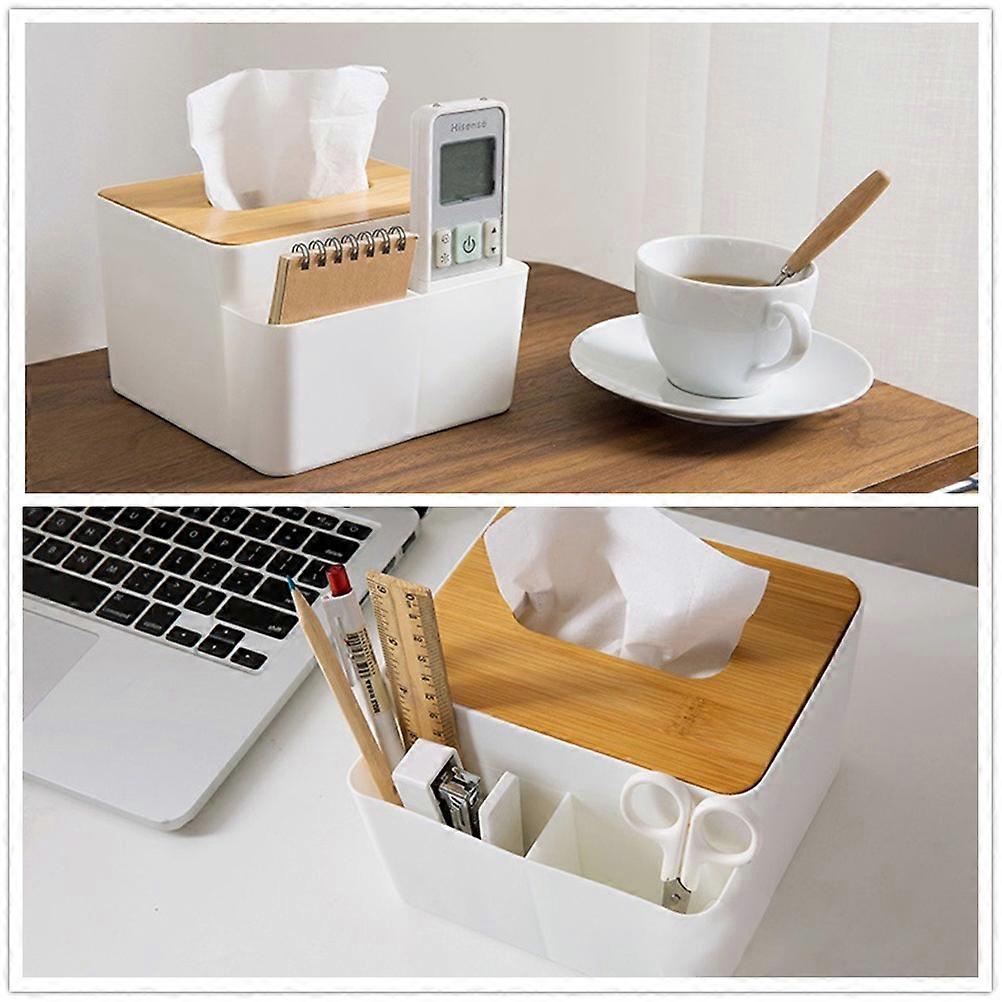 Decorative Tissue Dispenser Eco-Friendly PP Plastic Desktop Organizer for Bathroom Simple and Modern Design 1Pack