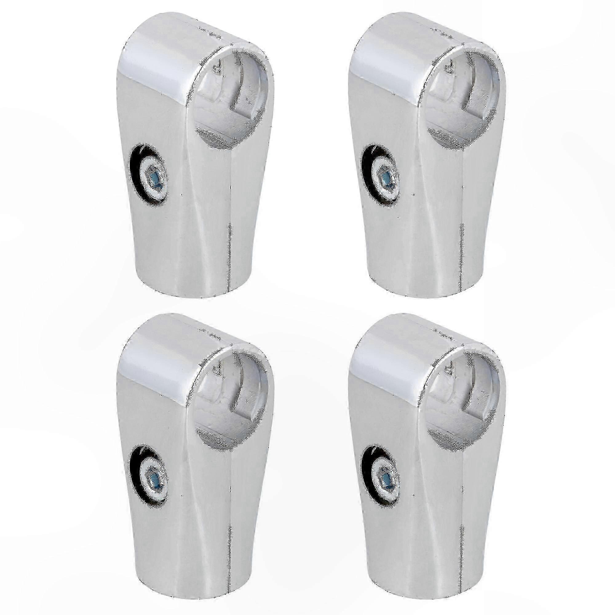 4-Pack Metal Drying Rack Connectors, 25mm Inner Diameter Two-Way Pipe Fittings for Home Organization Solutions
