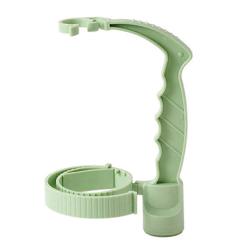 Plastic drink bottle with inverted grip handle and builtin bottle opener (green)