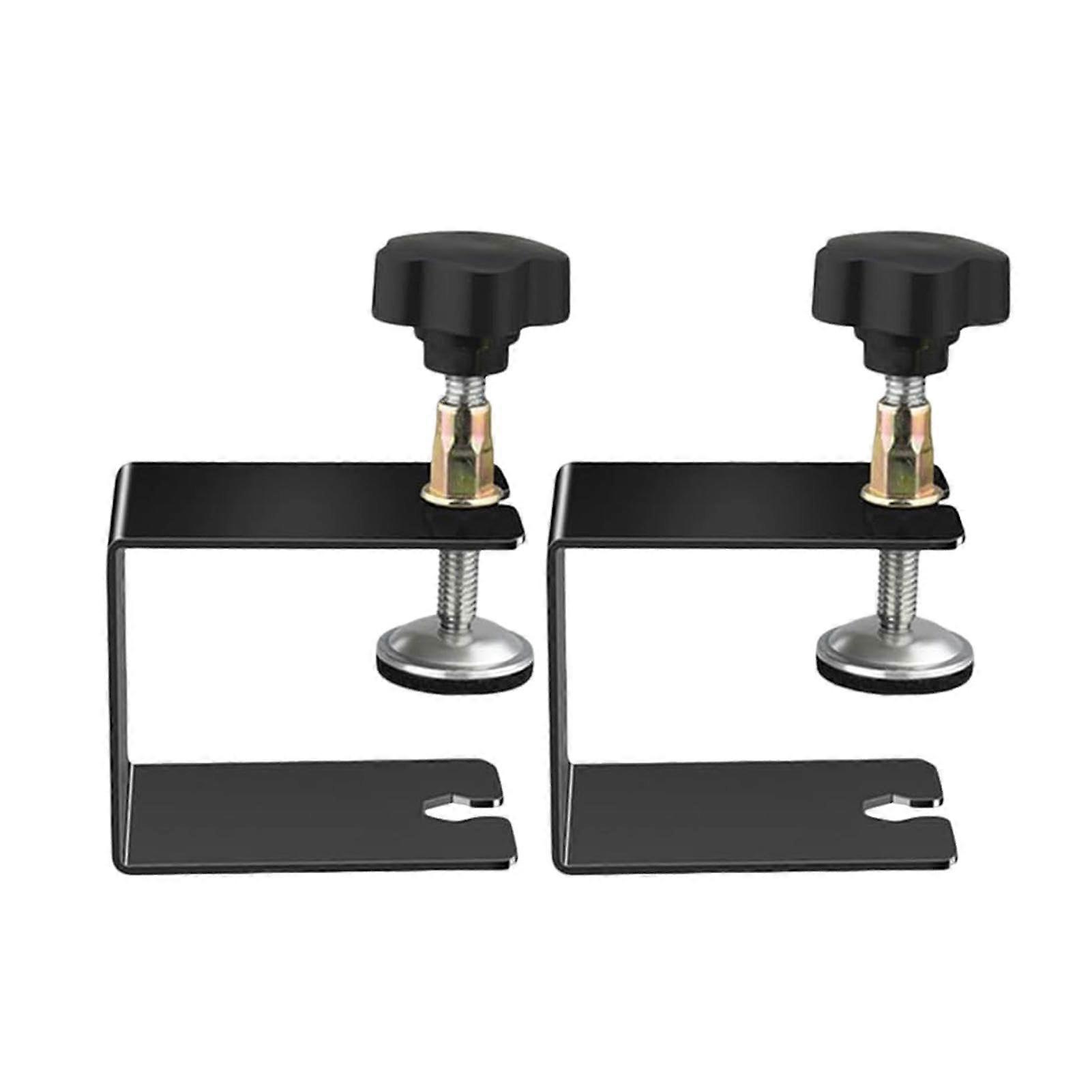 Drawer Panel Mounting Clip Set, Rustproof Stainless Steel Drawer Installation Clamps with Flower Shape Handle - 2 Pieces
