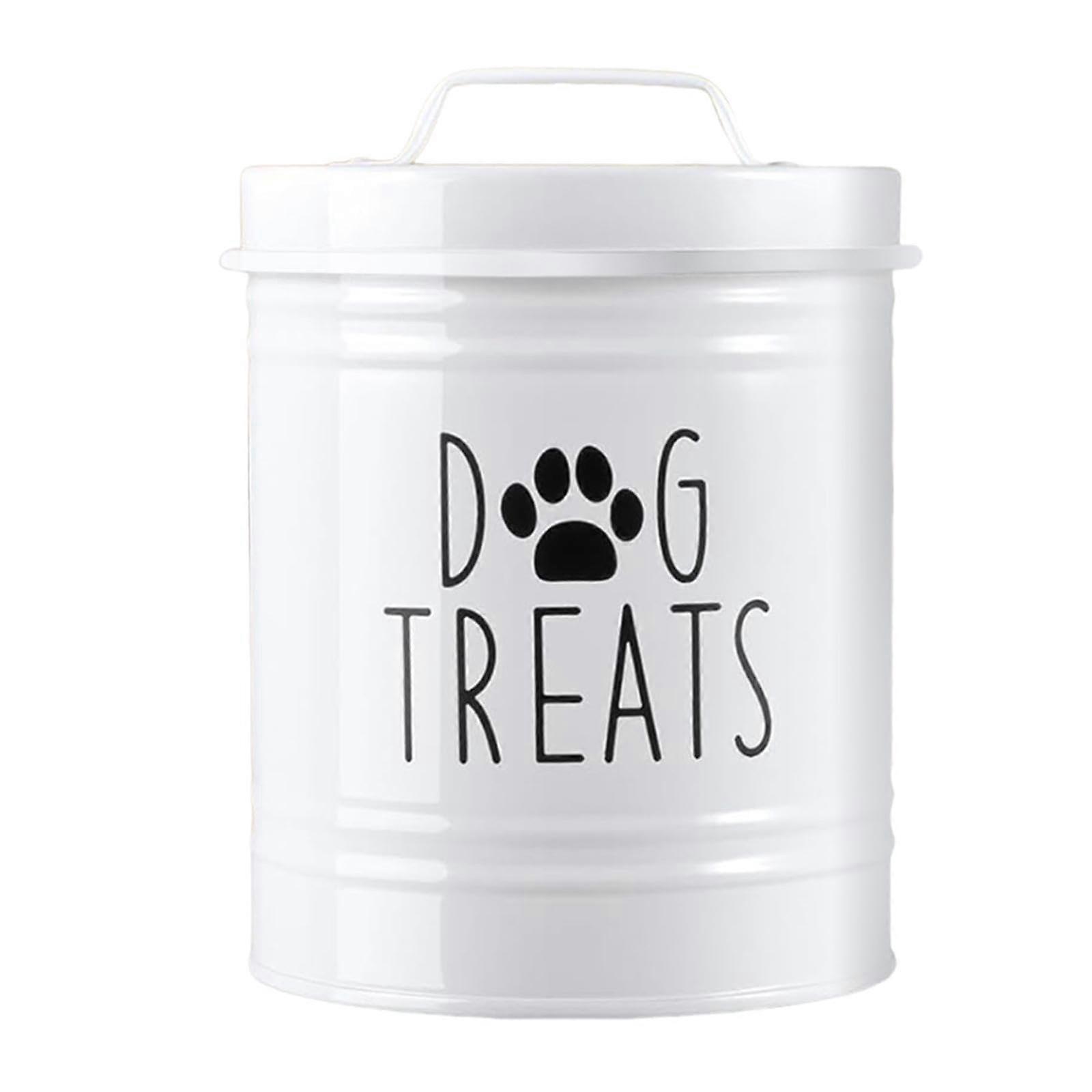 Dog food storage with secure lid, large capacity for pet food, white