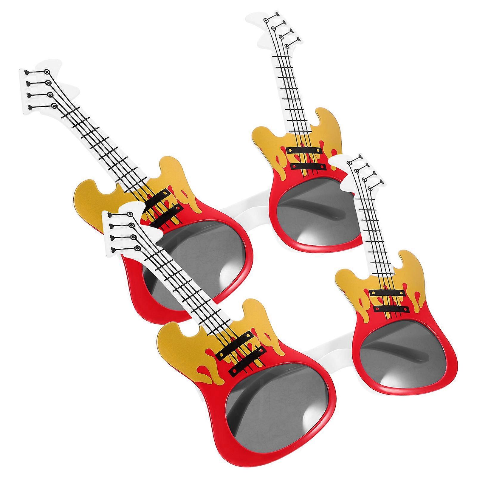 Guitar Pattern Sunglasses Lightweight ABS Fun Eyewear for Festivals, Birthday Parties, Live Performances & Celebrations Decor
