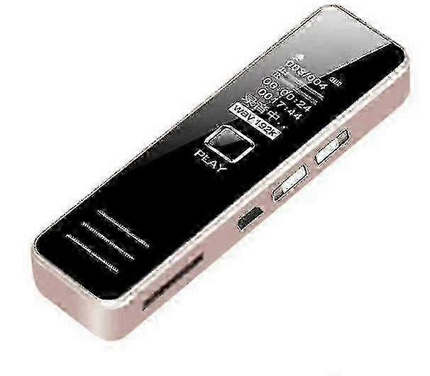 USB Rechargeable Digital Recorder with MP3 Functionality 16GB Storage in Rose Gold Color