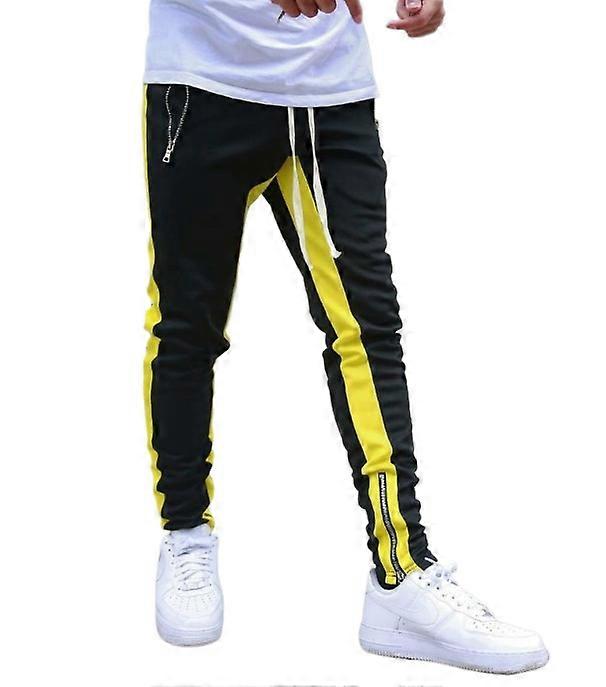 mens large size autumn winter drawstring pants with zipper at cuffs casual